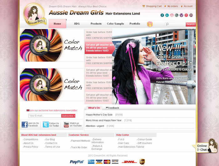 网站建设成功案例:Aussie Dream Girls